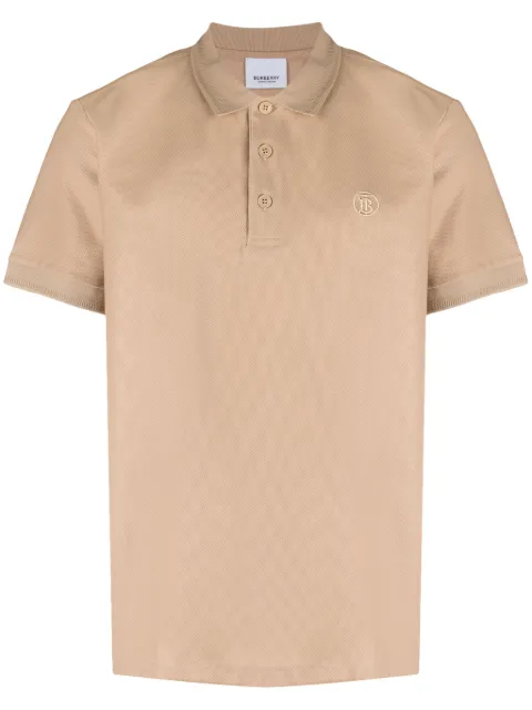 Burberry embroidered-logo cotton polo shirt Men