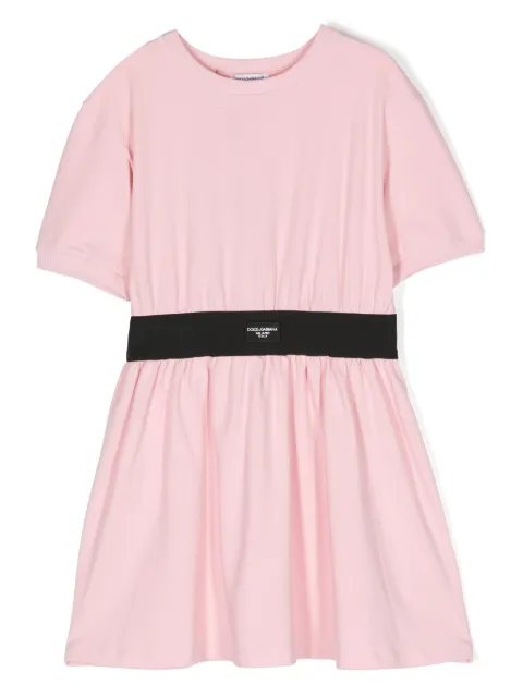 Dolce & Gabbana Kids logo-appliqué jersey dress