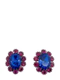 Jennifer Gibson Jewellery Vintage Electric Blue &amp; Hot Pink Crystal Earrings 1960s