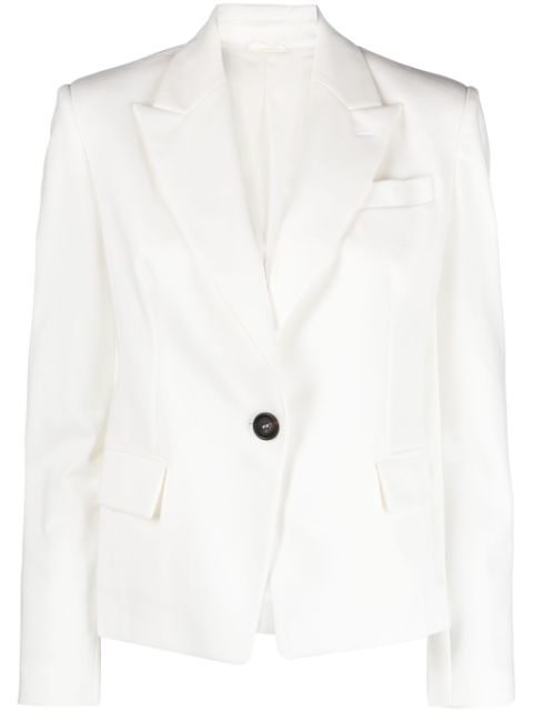 Brunello Cucinelli single-breasted cotton-blend blazer Women