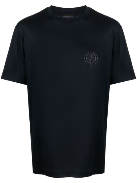 Giorgio Armani logo-embroidered cotton T-shirt Men