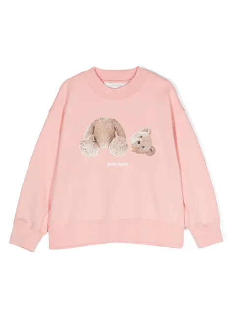 Palm Angels Kids Moletom de algodão com capuz e logo