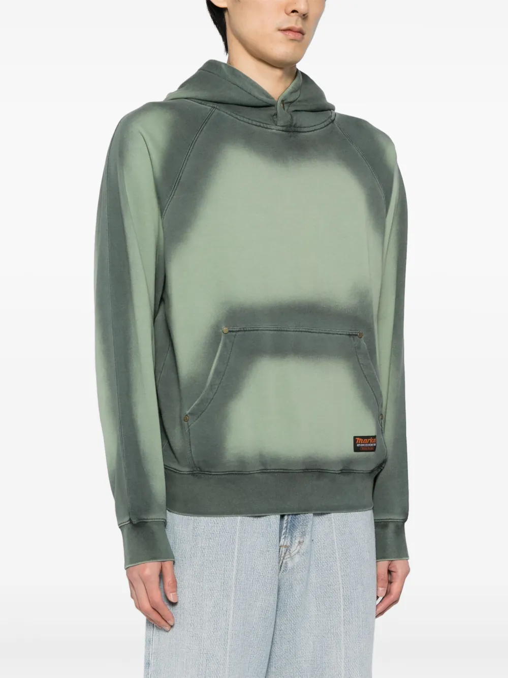 Shop Market Margins Tie-dye Hoodie In Green