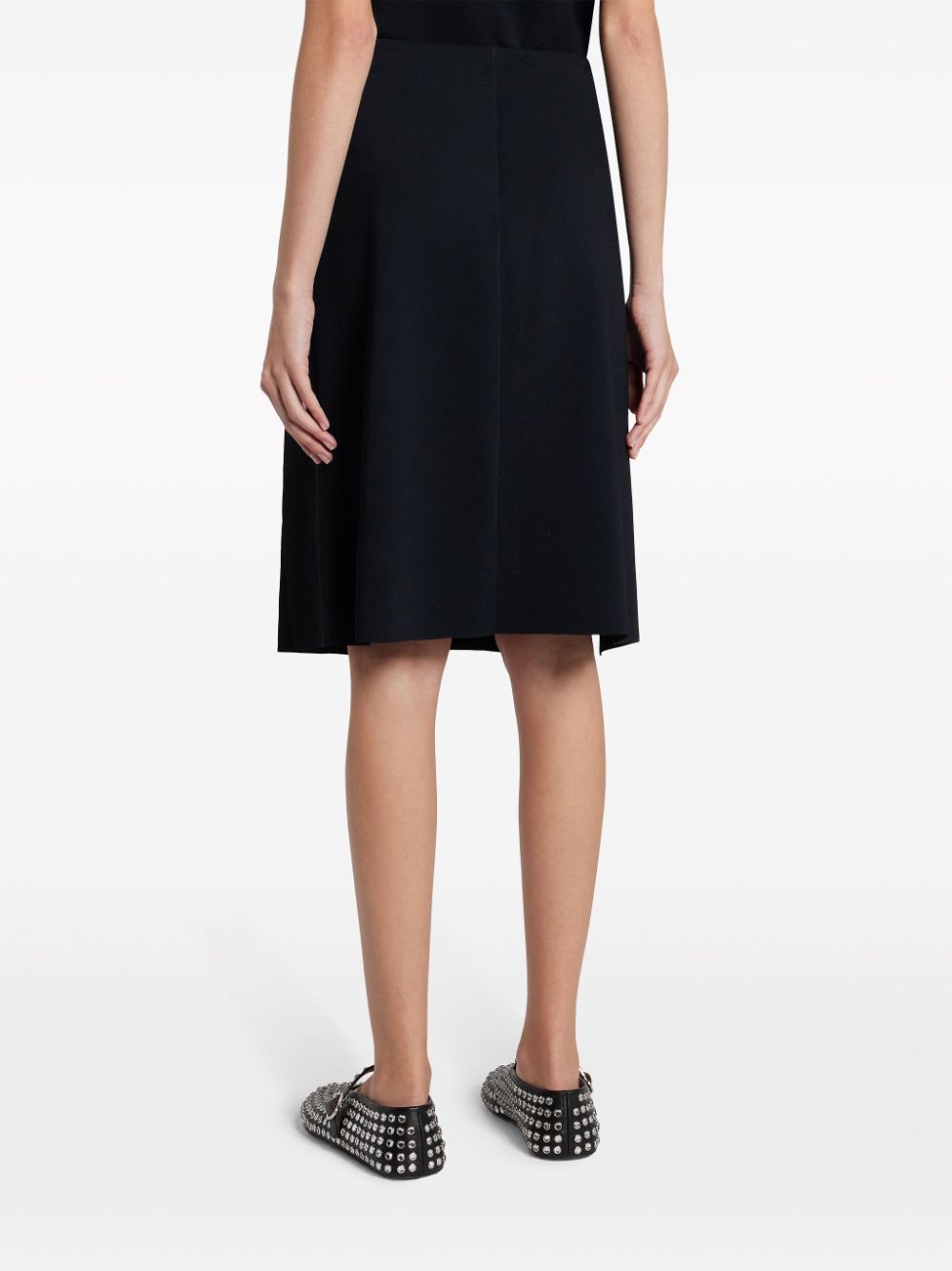 Shop Stella Mccartney Front-slit Knitted Skirt In Black