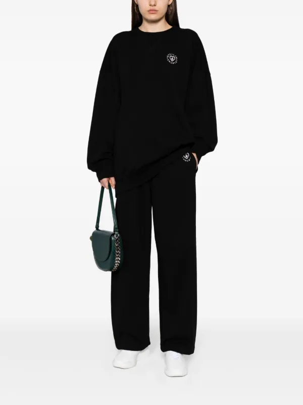 パンツ STELLA MCCARTNEY COTTON FLEECE JOGGING PANTS WITH LOGO PATCH Stella McCartney logo-patch Cotton Track Pants | Black