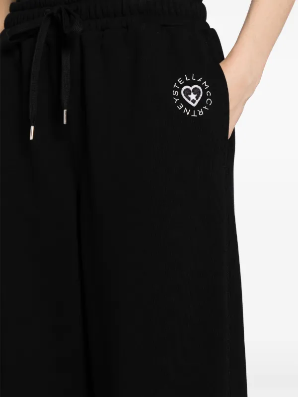 パンツ STELLA MCCARTNEY COTTON FLEECE JOGGING PANTS WITH LOGO PATCH Stella McCartney logo-patch Cotton Track Pants | Black