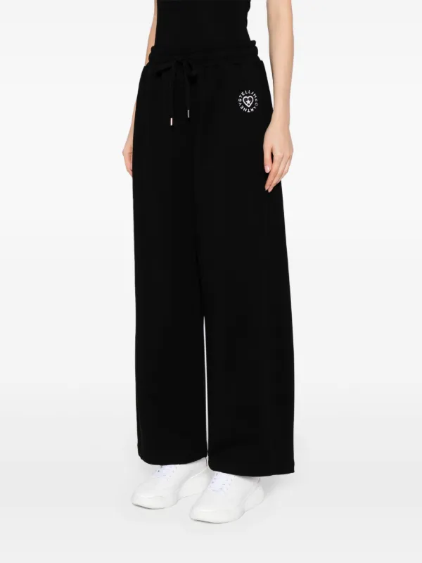 パンツ STELLA MCCARTNEY COTTON FLEECE JOGGING PANTS WITH LOGO PATCH Stella McCartney logo-patch Cotton Track Pants | Black