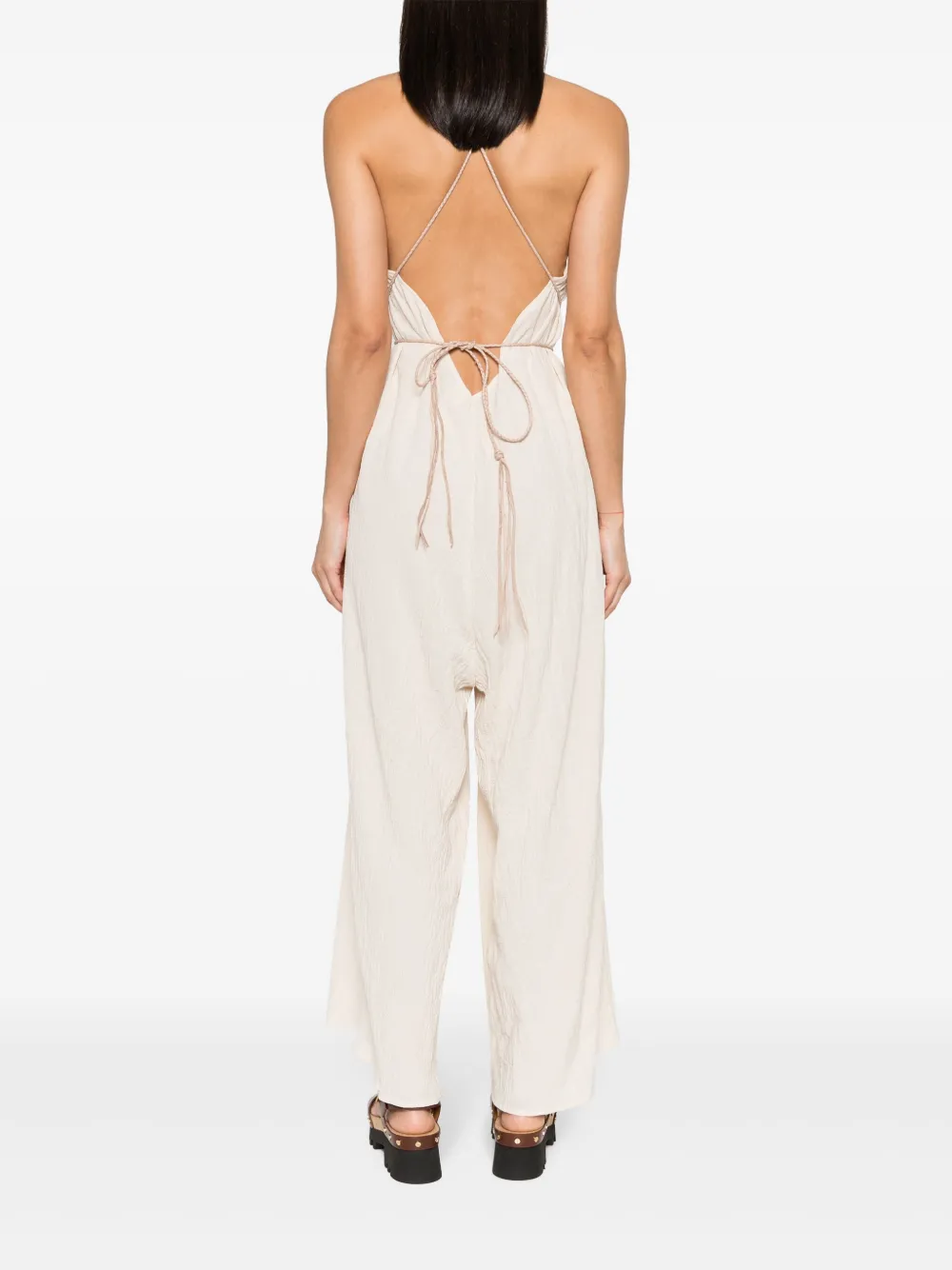 Shop Caravana Pakkun Cotton Jumpsuit In Neutrals