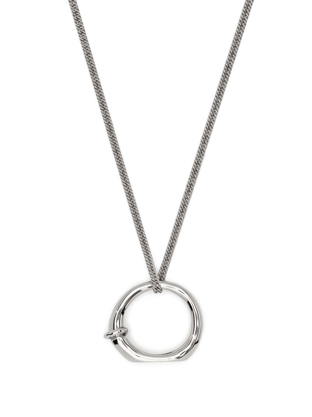 Jil Sander ring pendant necklace - Argento