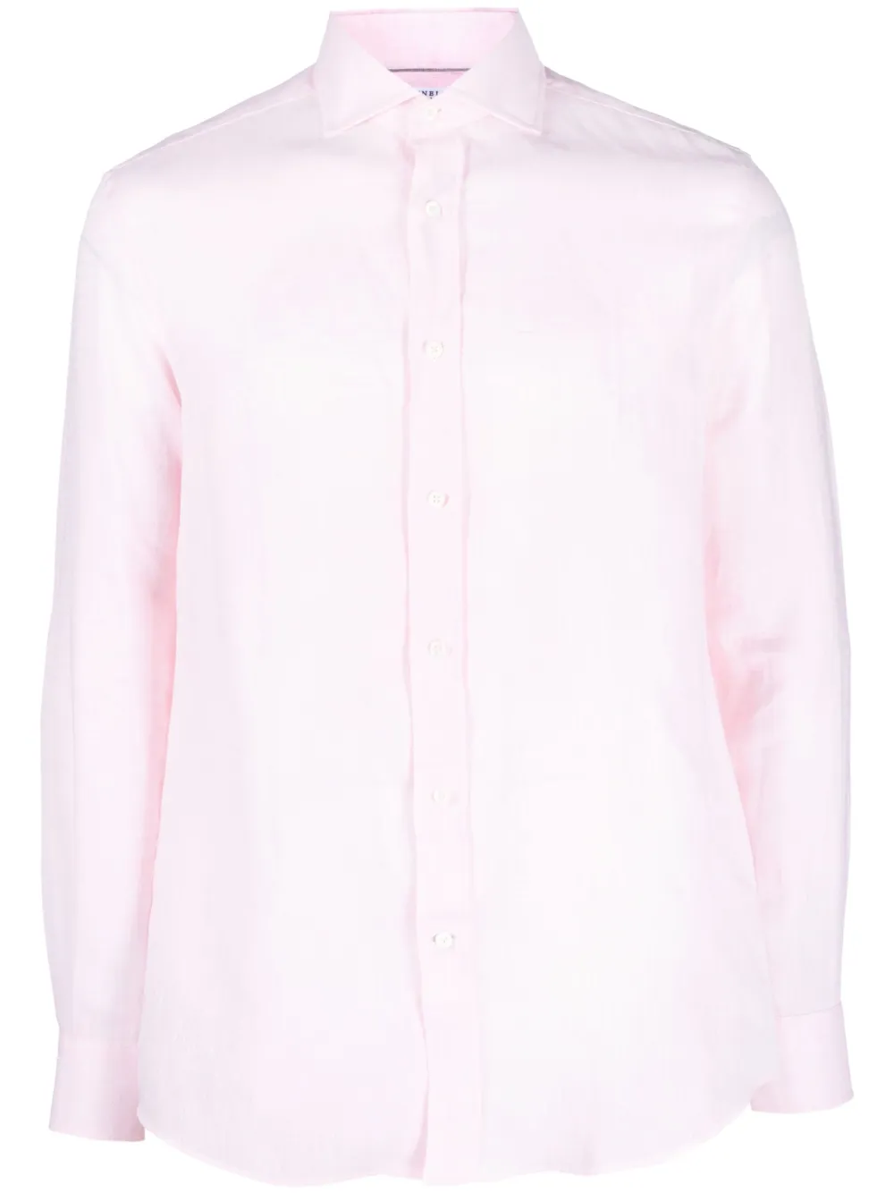 Brunello Cucinelli Buttoned-up Linen Shirt In Pink