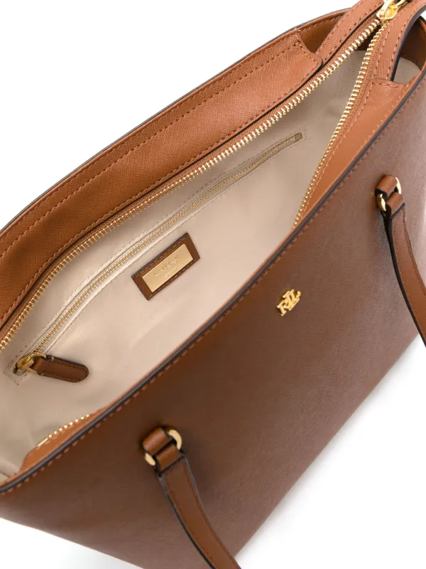 Lauren Ralph Lauren Medium Karly Leather Tote Bag | Brown