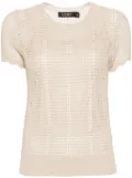 Lauren Ralph Lauren Eyelatopen-knit T-shirt - Neutrals