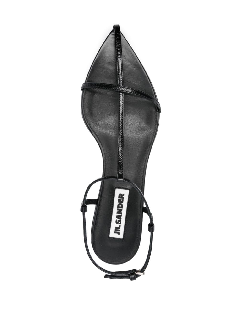 Shop Jil Sander Caged Leather Sandals In Black