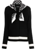 Paule Ka scarf-detail wool cardigan - Black