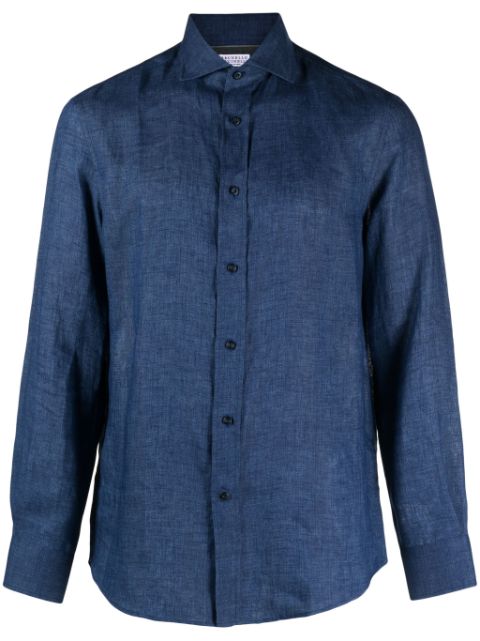 Brunello Cucinelli buttoned-up linen shirt Men