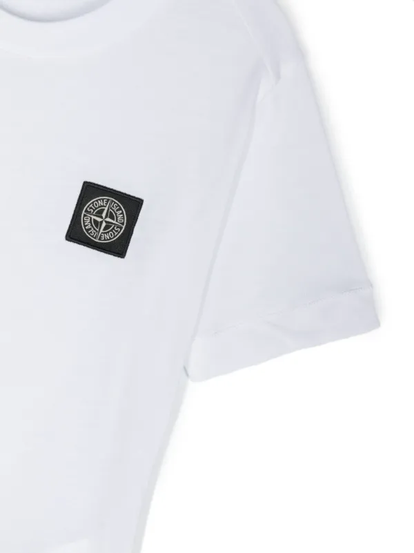 【STONE 】 Logo printed cotton jersey T-shirt StoneIsland-Shirt-Black-
