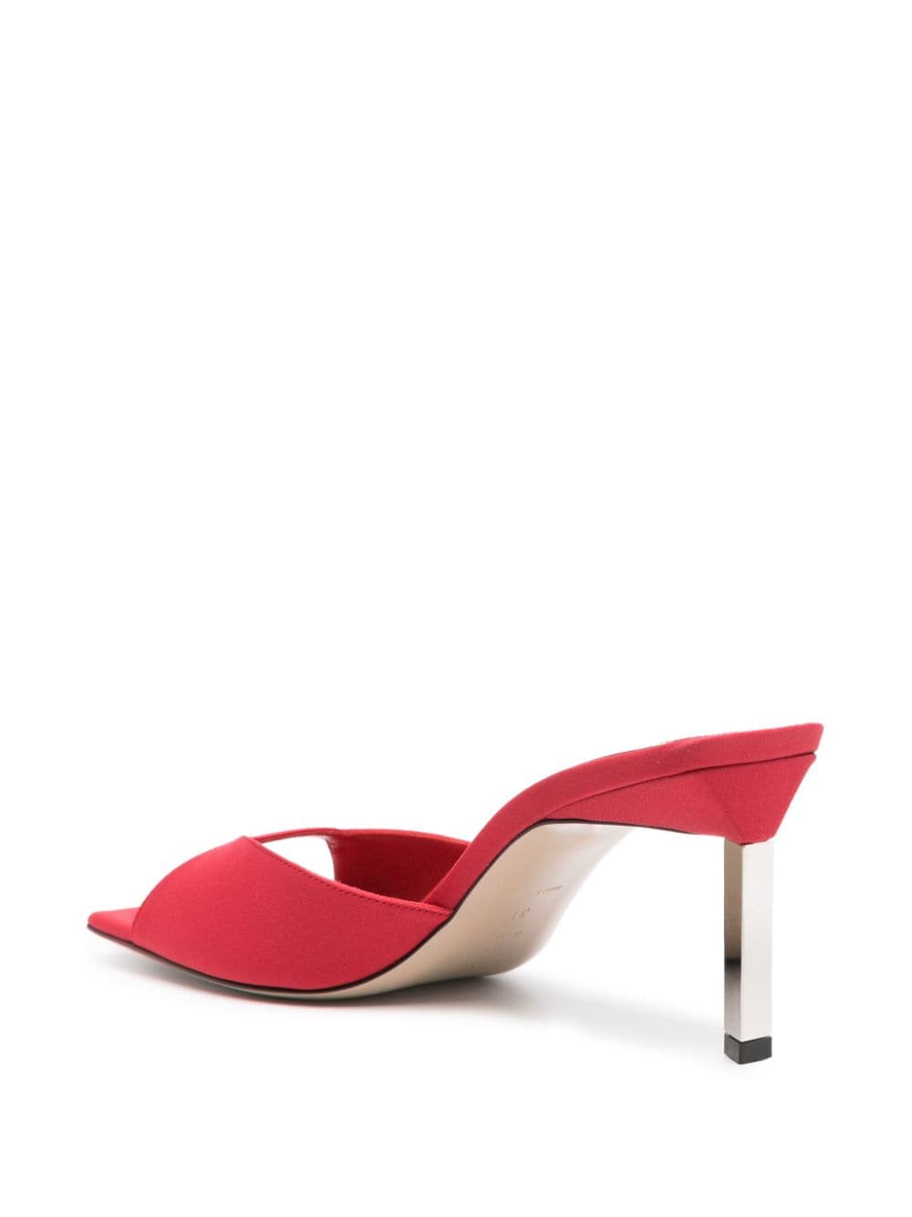 Shop Attico 80mm Satin Mules In Red