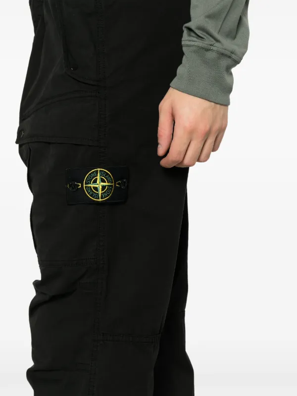 Stone island cargo trousers on sale black