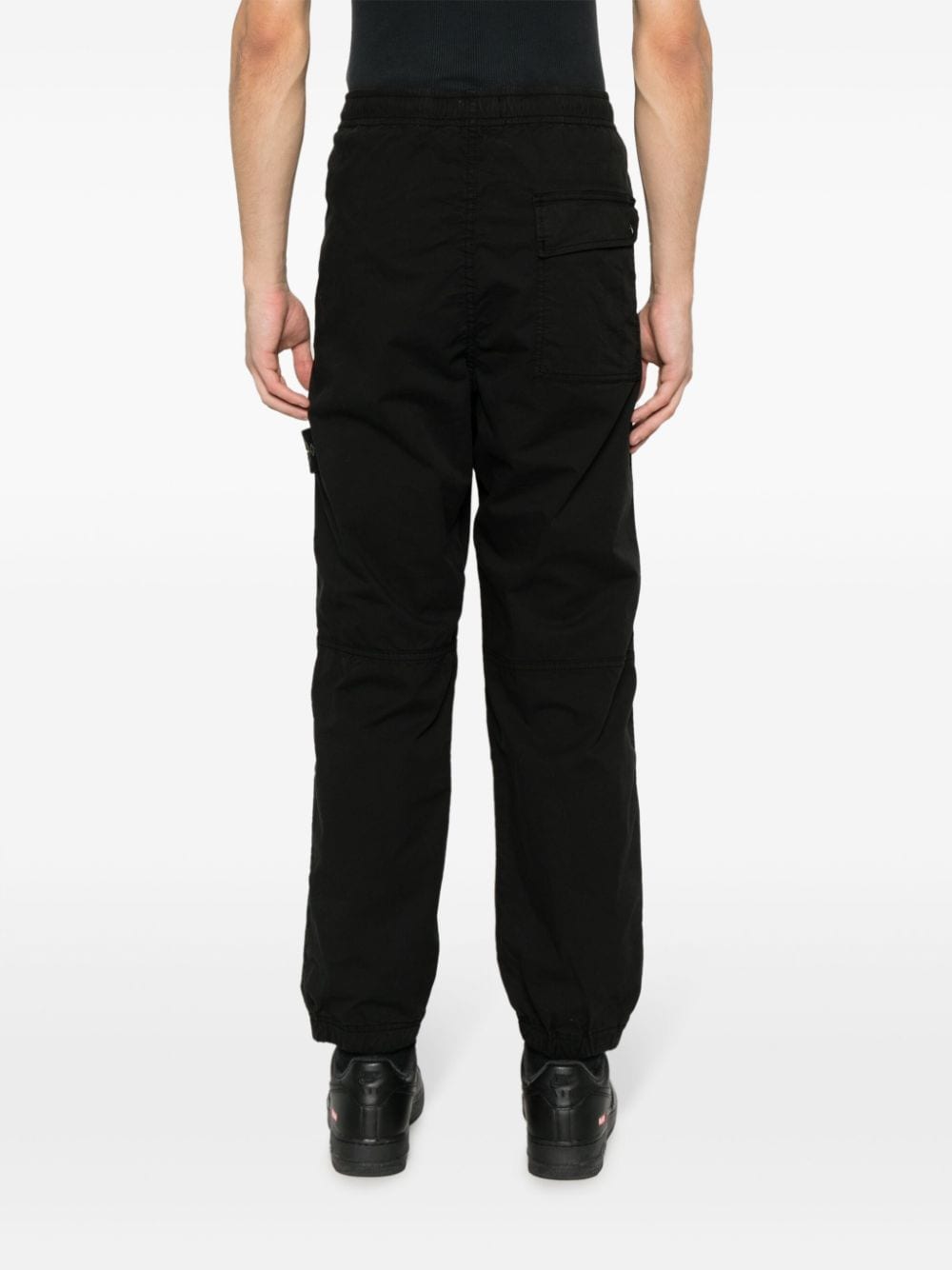 Shop Stone Island Compass-patch Cargo Trousers In Black