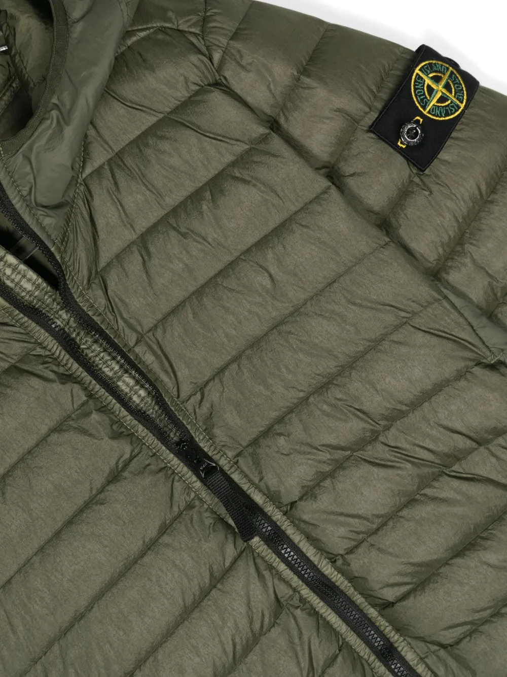 Stone Island Junior Gewatteerd jack met patroon Groen