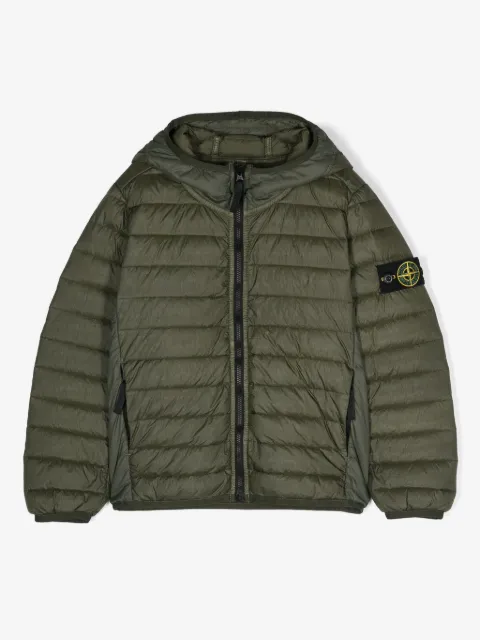 Stone Island Junior Compass-motif padded jacket 