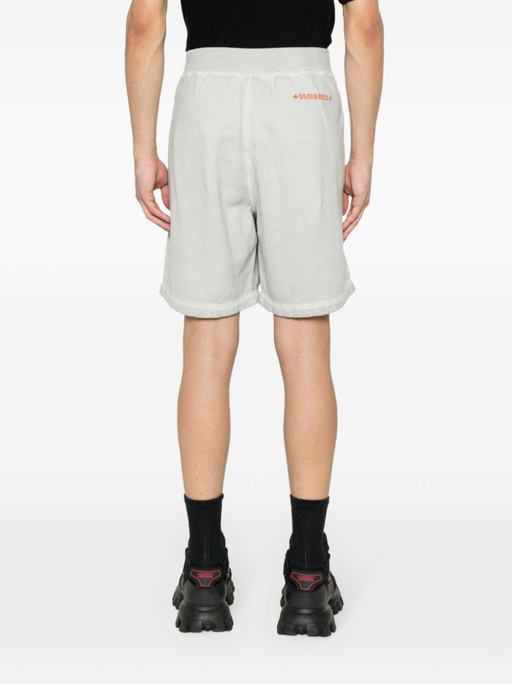 Shop Dsquared2 Faded-effect Cotton Shorts In Grey