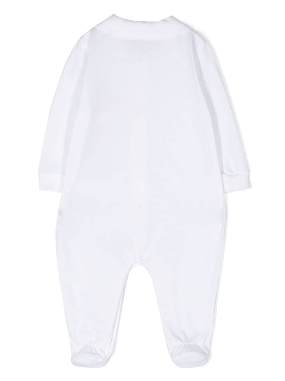 Shop Moschino Logo-print Cotton Pajamas In White