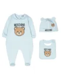 Moschino Kids Teddy Bear cotton pajamas (set of three) - Blue