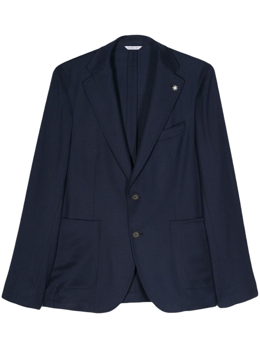 Manuel Ritz Single-breasted Jersey Blazer In Blue