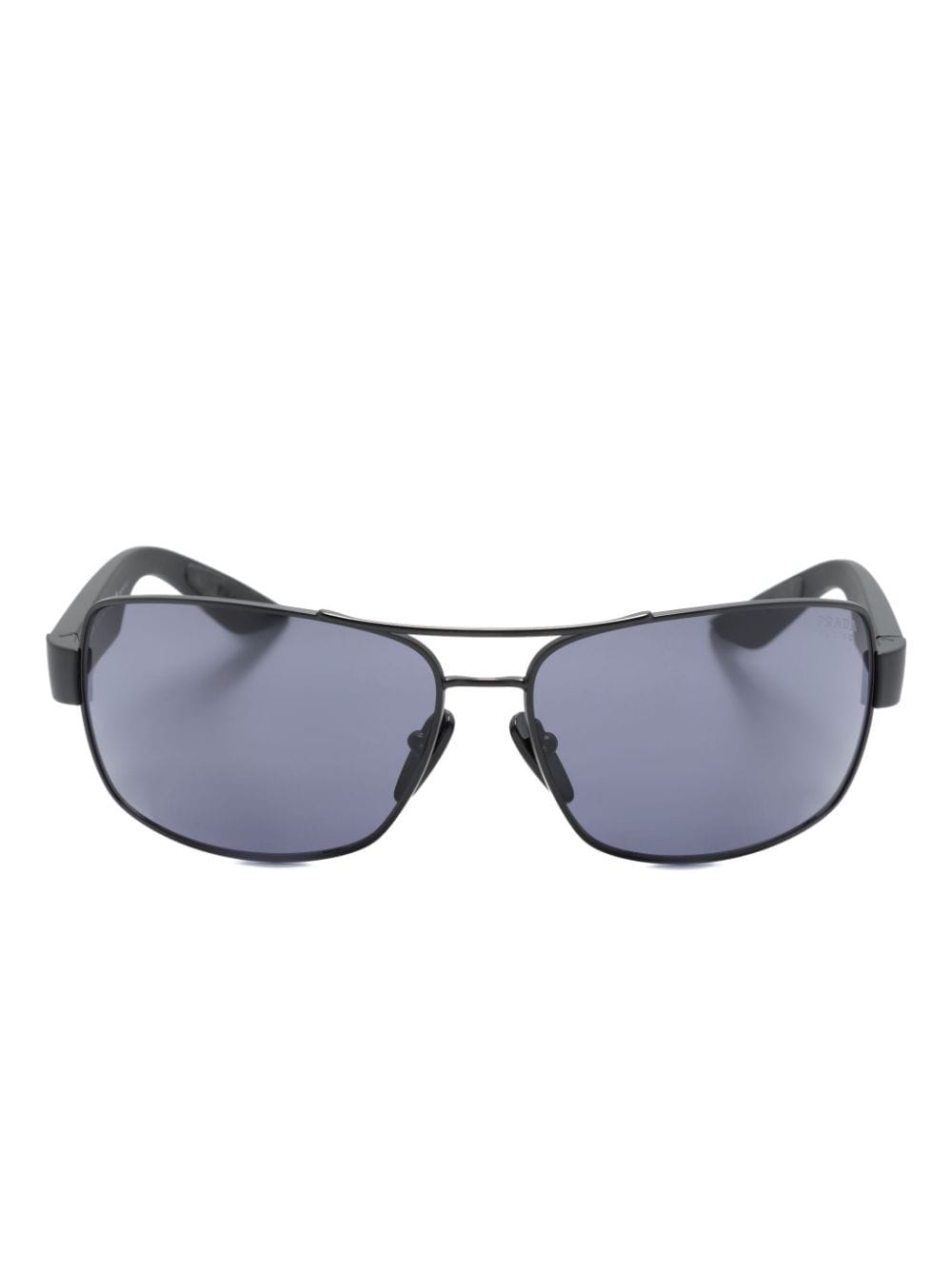 Prada Eyewear Zonnebril met rechthoekig montuur met logoprint Zwart