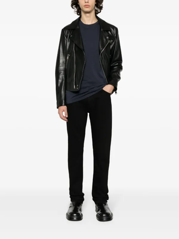 【関税&送料込】Tom Ford Navy Blue Lyocell Blend T-Shirt TOM FORD mélange-effect lyocell-blend T-shirt | Blue | FARFETCH