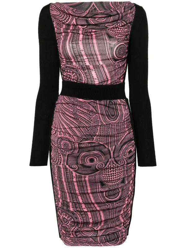 strapless open back dress Jean Paul Gaultier - Women’s Printed Morphing Stripe Dress main image 0