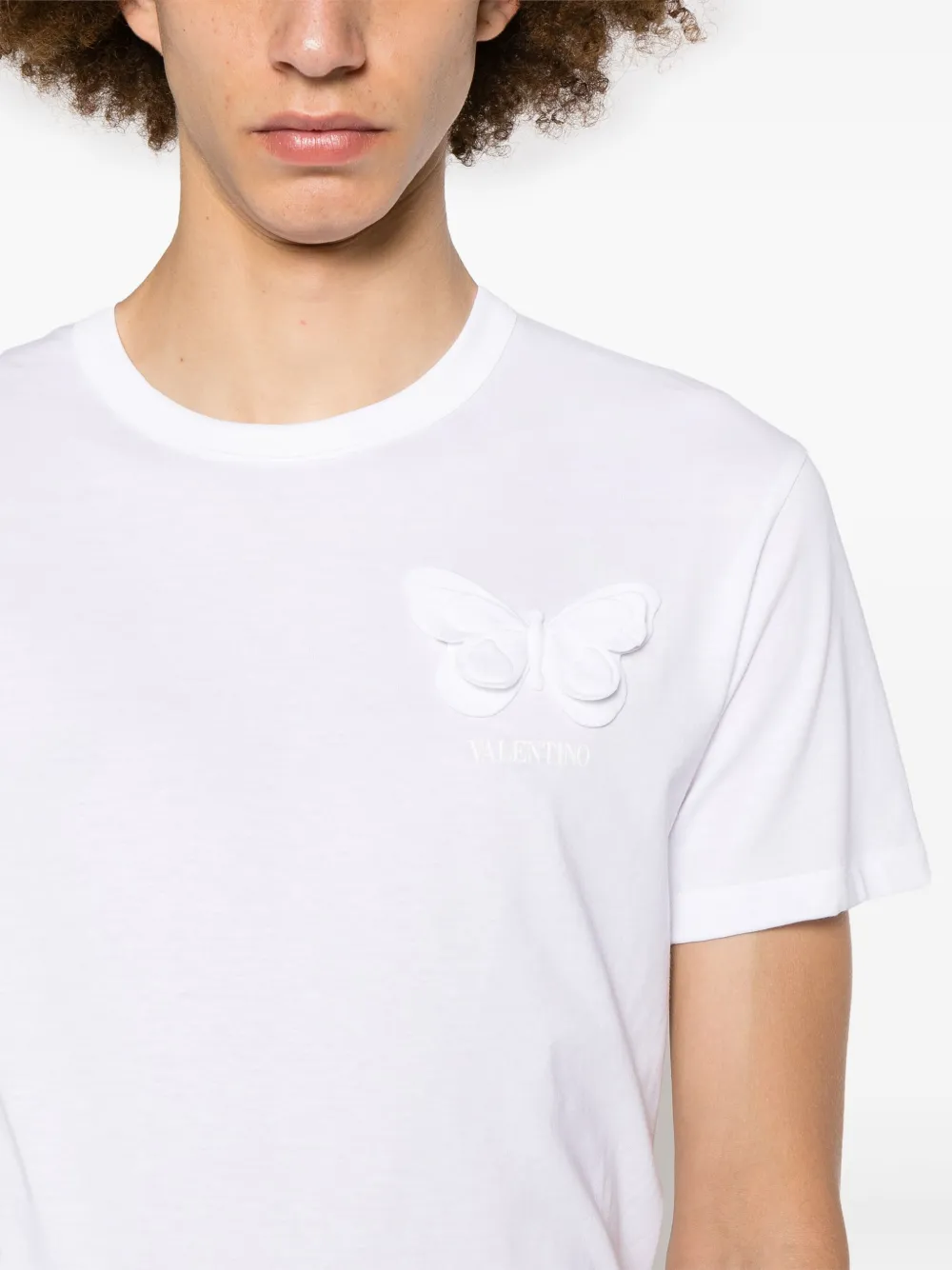 Valentino Garavani butterfly-appliqué logo-print T-shirt - Farfetch