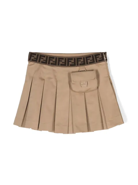 Fendi Kids Saia com motivo FF e pregas