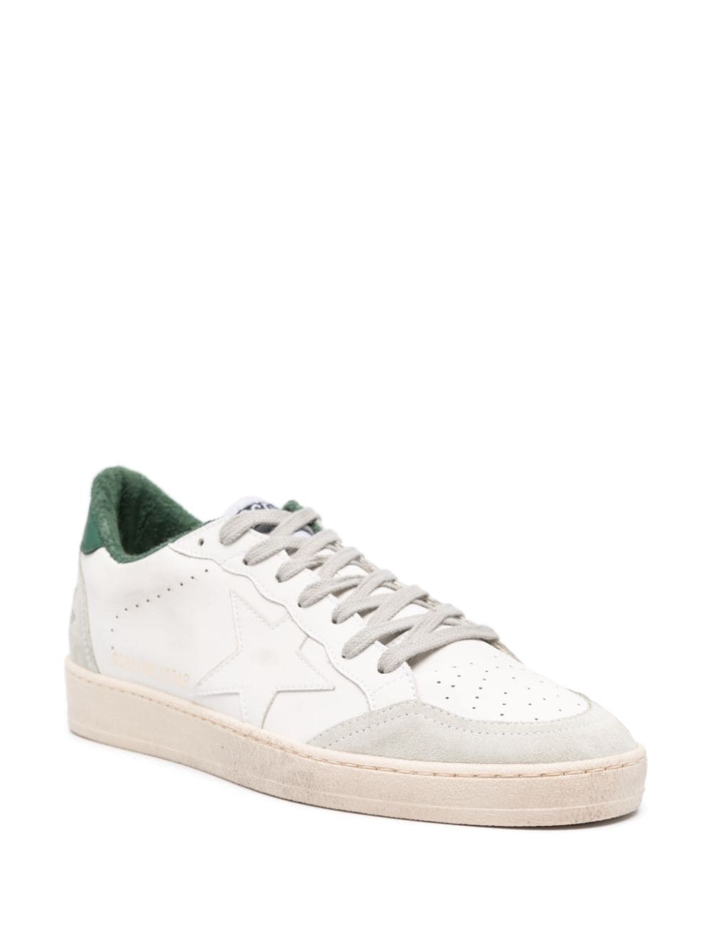 Shop Golden Goose Ball Star Leather Sneakers In Grün