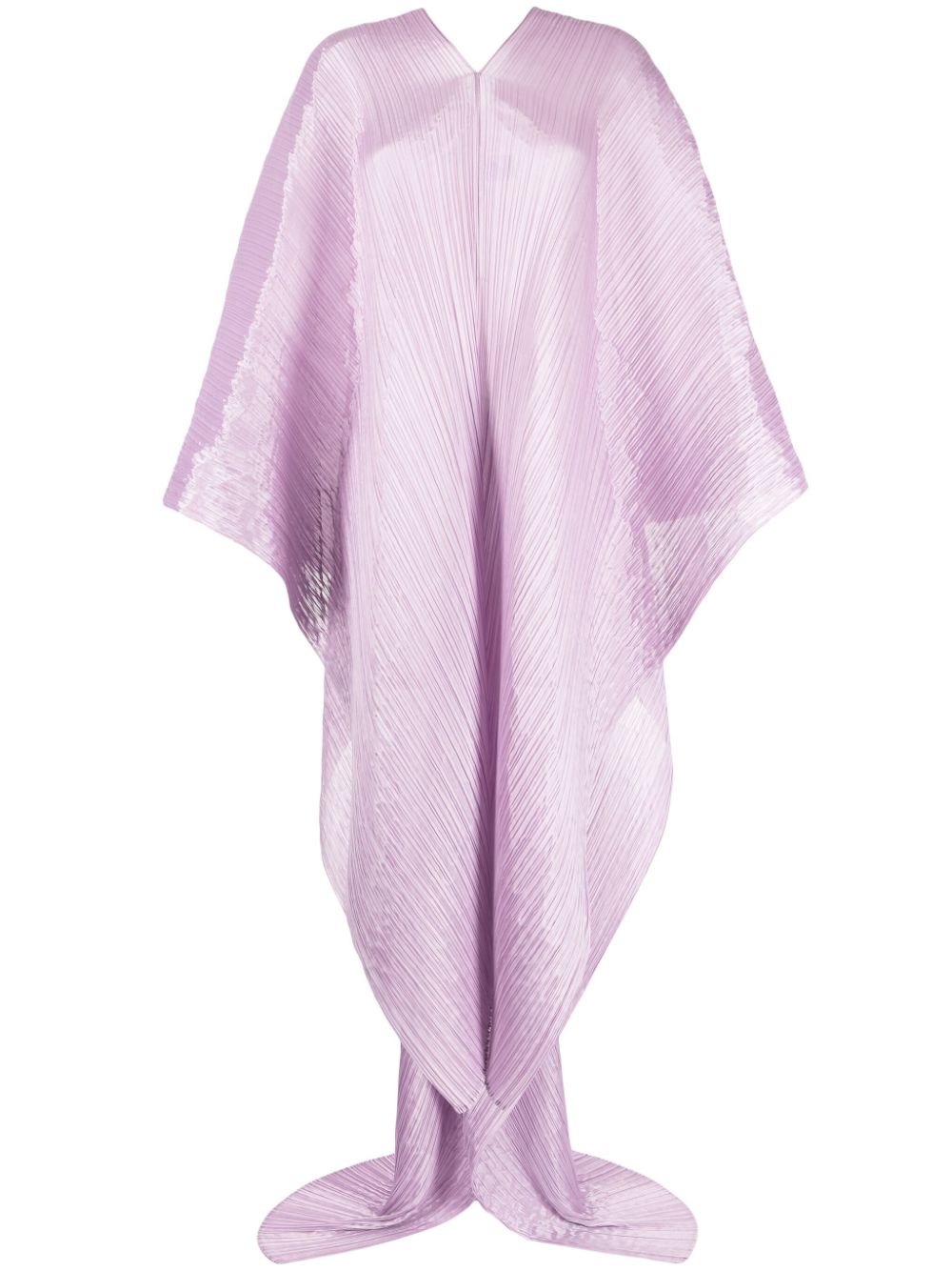 pleats please issey miyake caftan mi-long à design plissé - rose