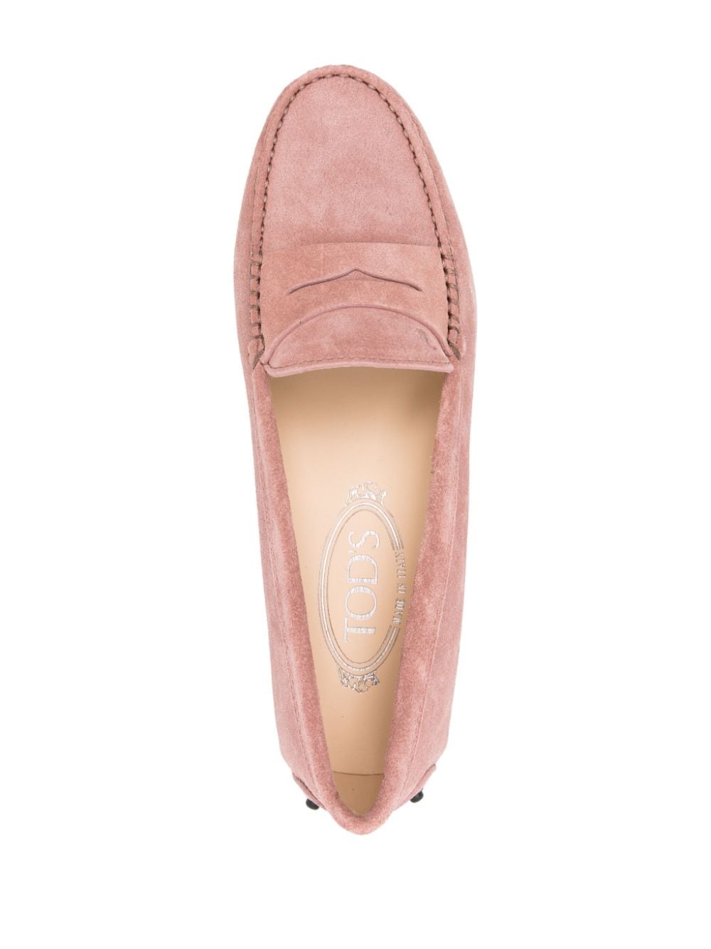Shop Tod's Gommino Driving Suede Penny Loafers In Pink
