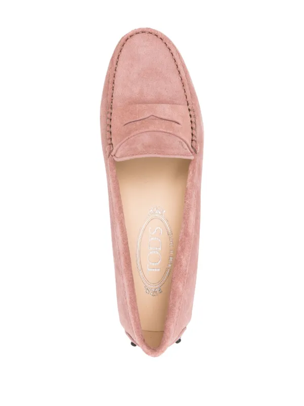 Tod's Gommino Driving Suede Penny Loafers | Pink | FARFETCH