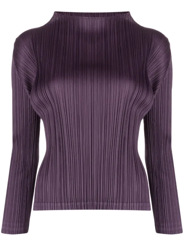 Pleats Please Issey Miyake Pleated long-sleeve Top - Farfetch