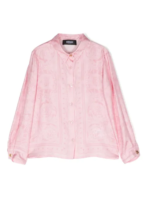 Versace Kids Barocco-print silk shirt