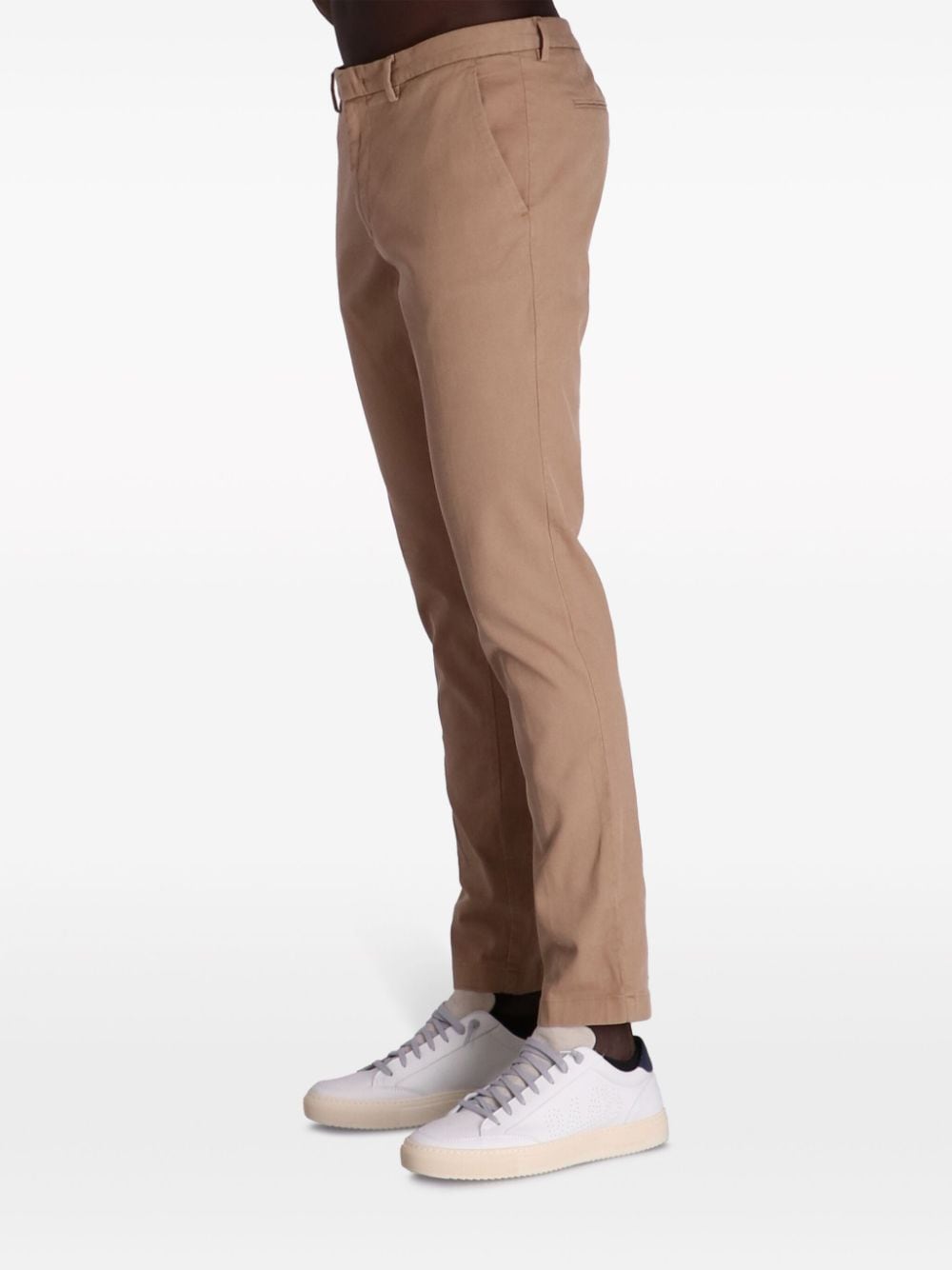 Shop Hugo Boss Mid-rise Slim-fit Tapered Chinos In Neutrals