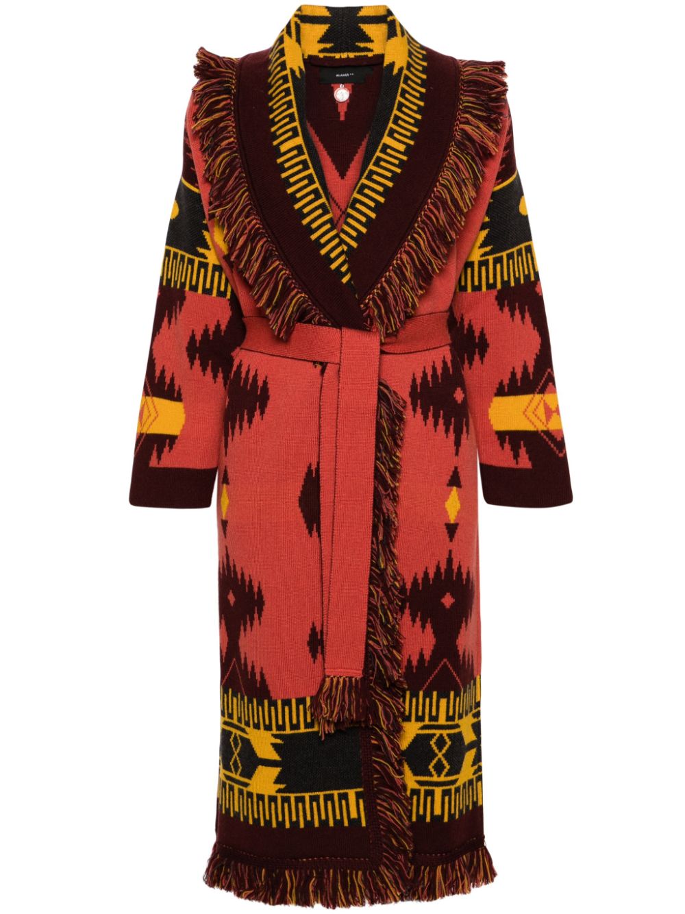 Alanui Icon Virgin Wool Cardi-coat In Red