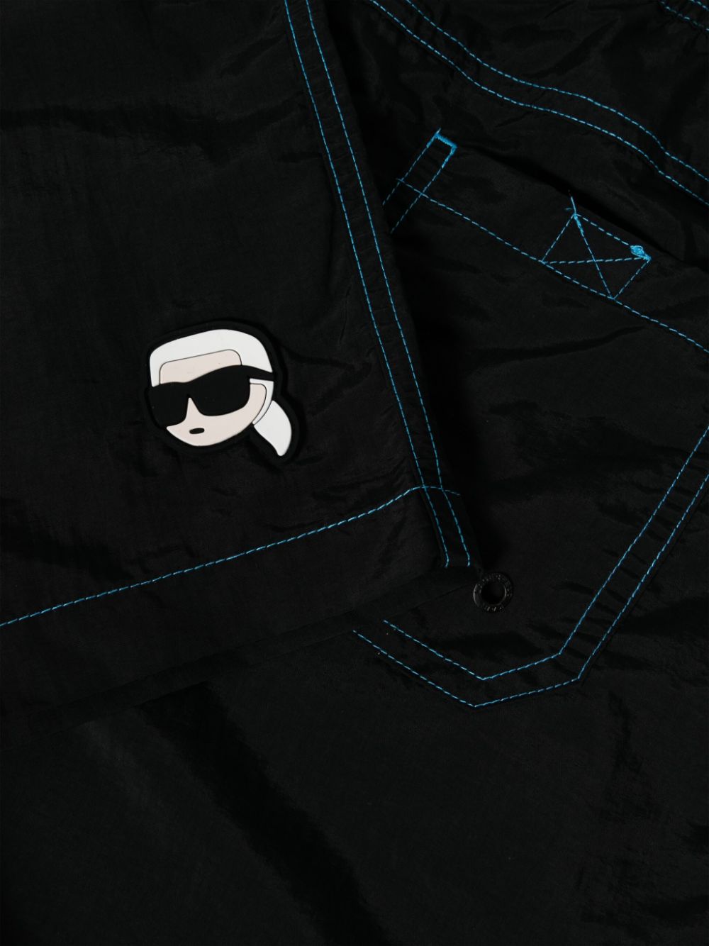 Shop Karl Lagerfeld Ikonik 2 Swim Shorts In Black