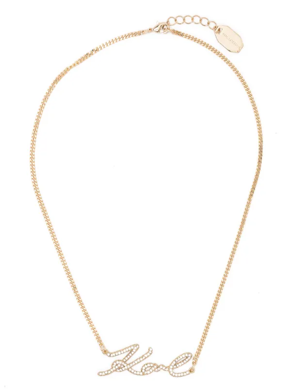 ネックレス・ペンダント KARL LAGERFELD K/KARL LOGO NECKLACE Karl Lagerfeld K Signature Necklace | Gold | FARFETCH