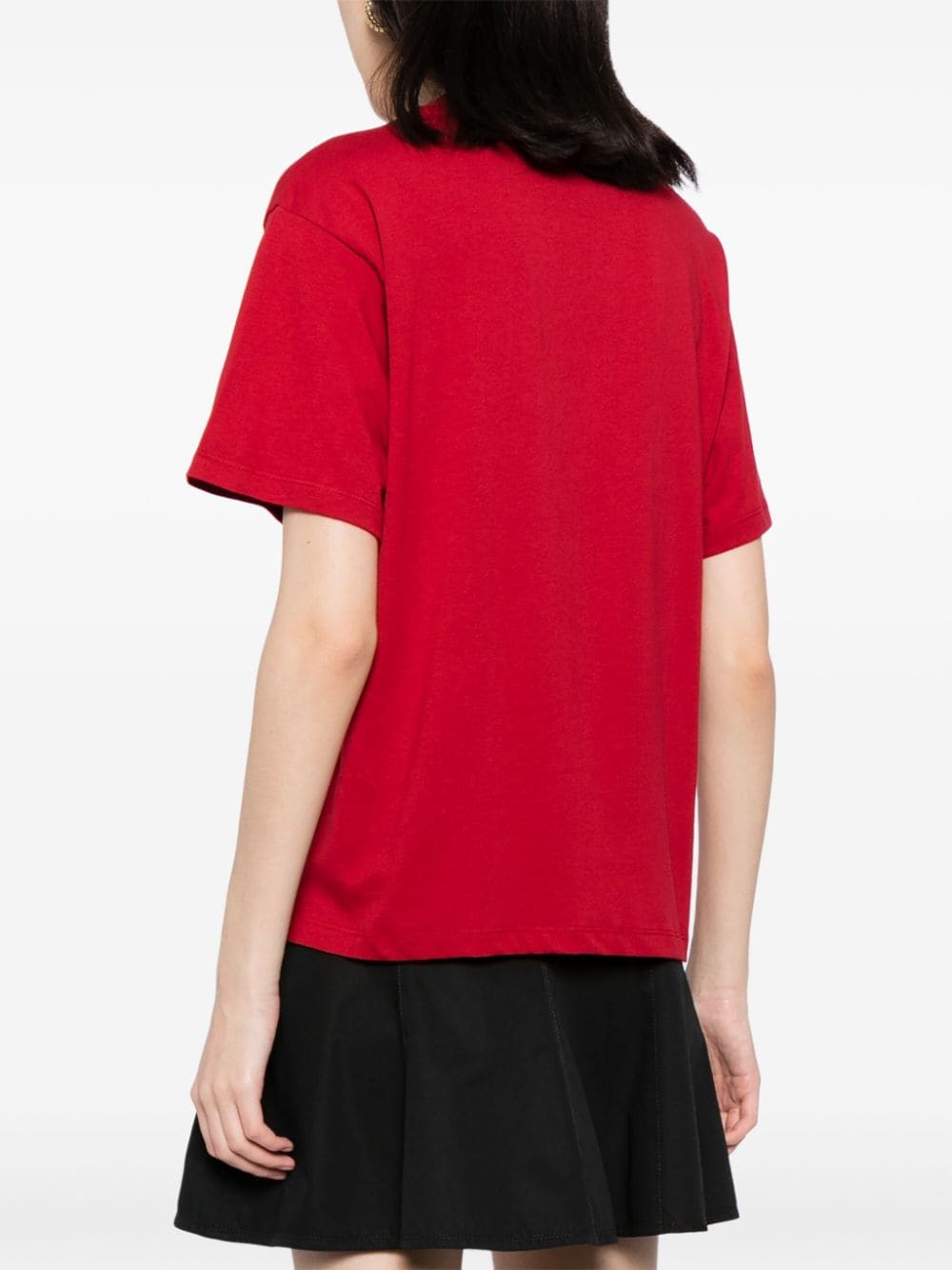 Shop Karl Lagerfeld Logo Rhinestone-embellished T-shirt In Red
