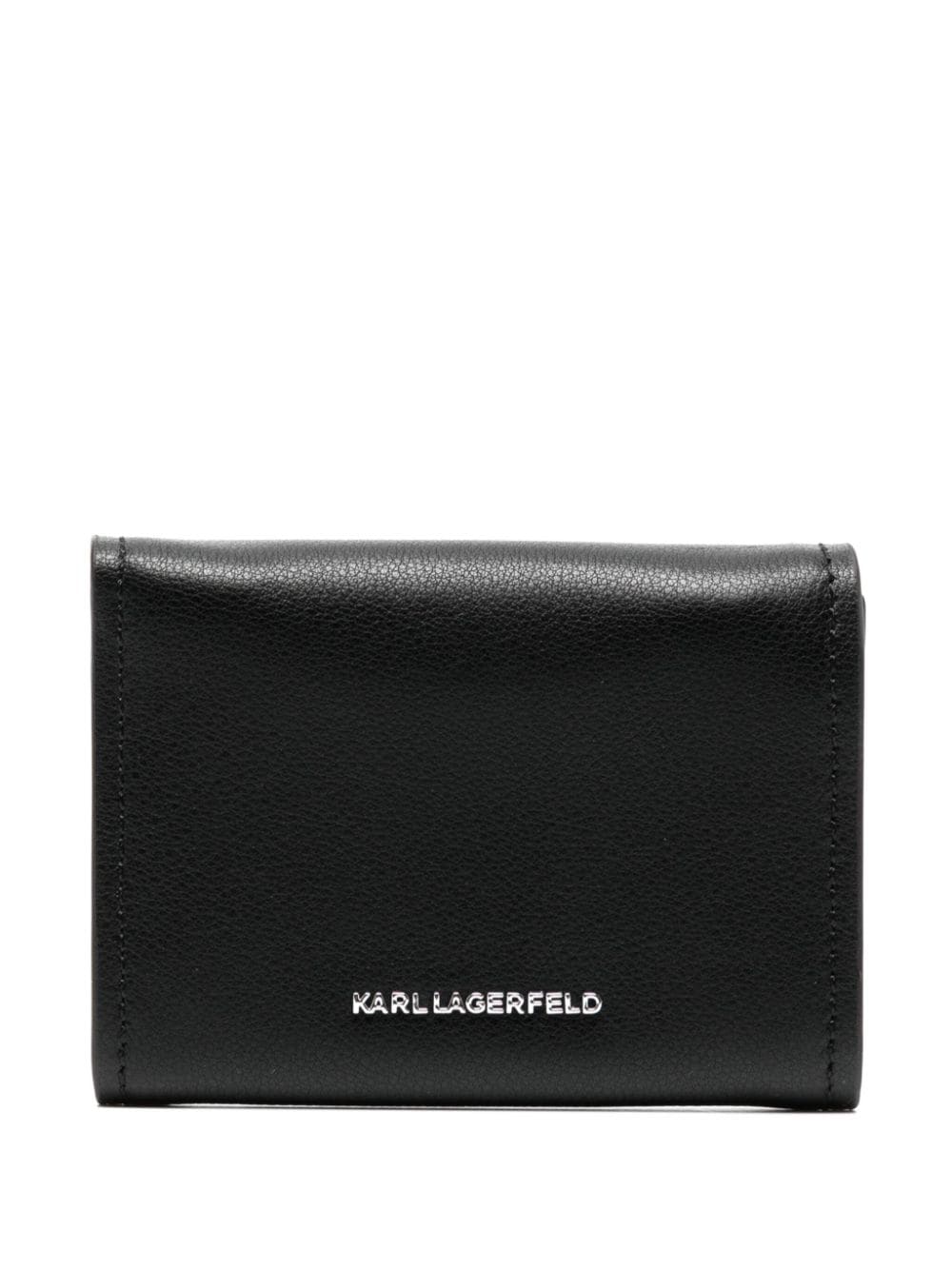 Karl Lagerfeld K/Ikonik kleine leren portemonnee - Zwart