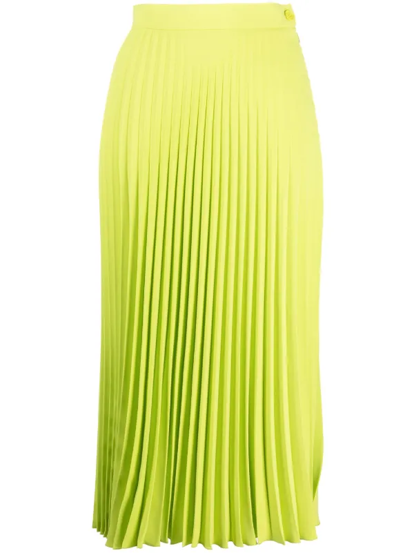 【送料&関税込】MM6 Maison Margiela Pleated Skirt MM6 Maison Margiela Pleated Crepe Midi Skirt | Green | FARFETCH