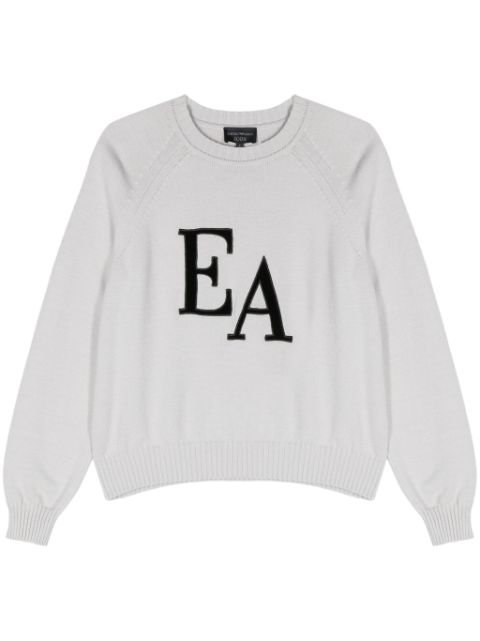 Emporio Armani logo-patch crew-neck jumper Women