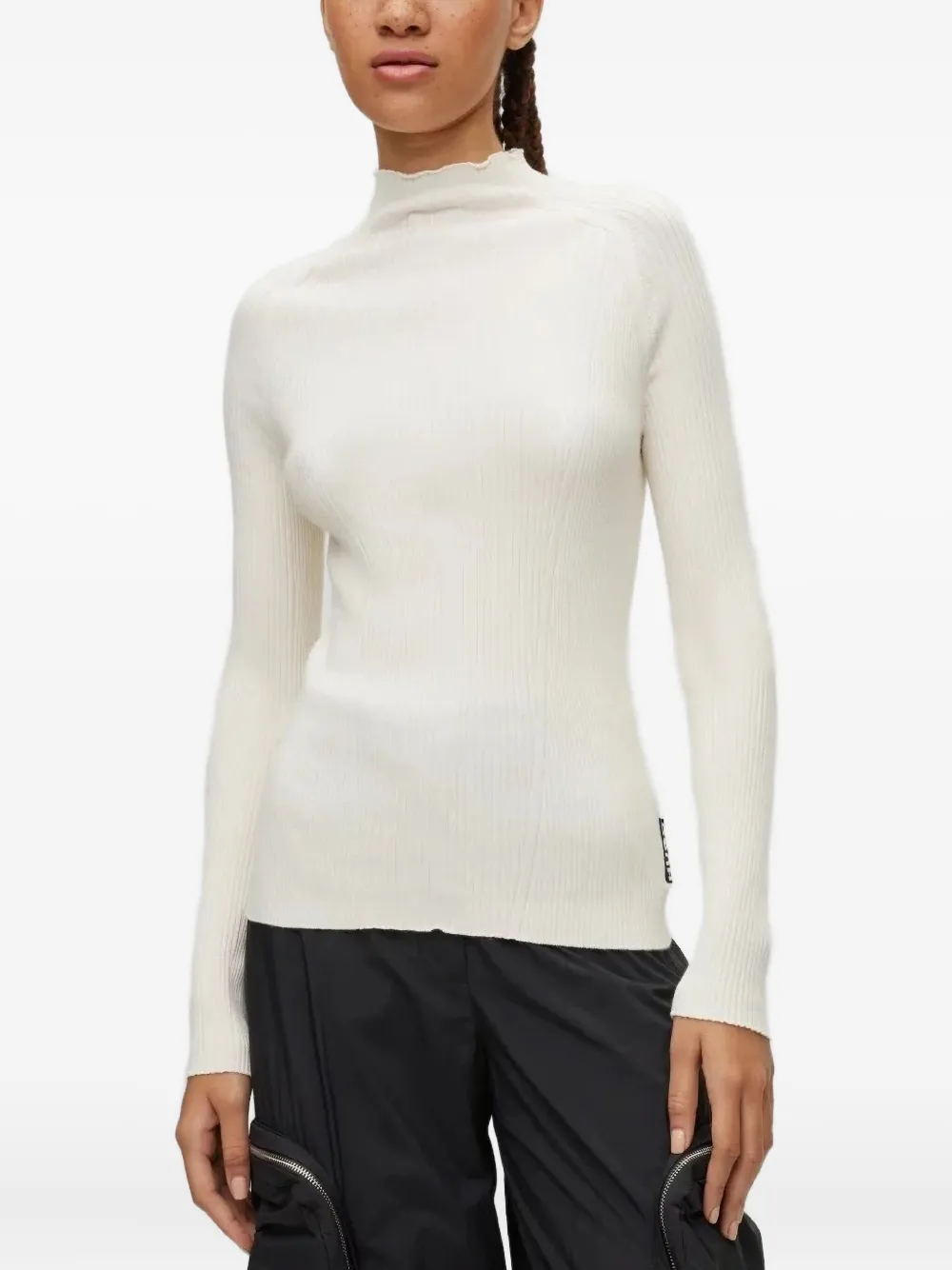 Hugo Boss Ribbed-knit Jumper In White