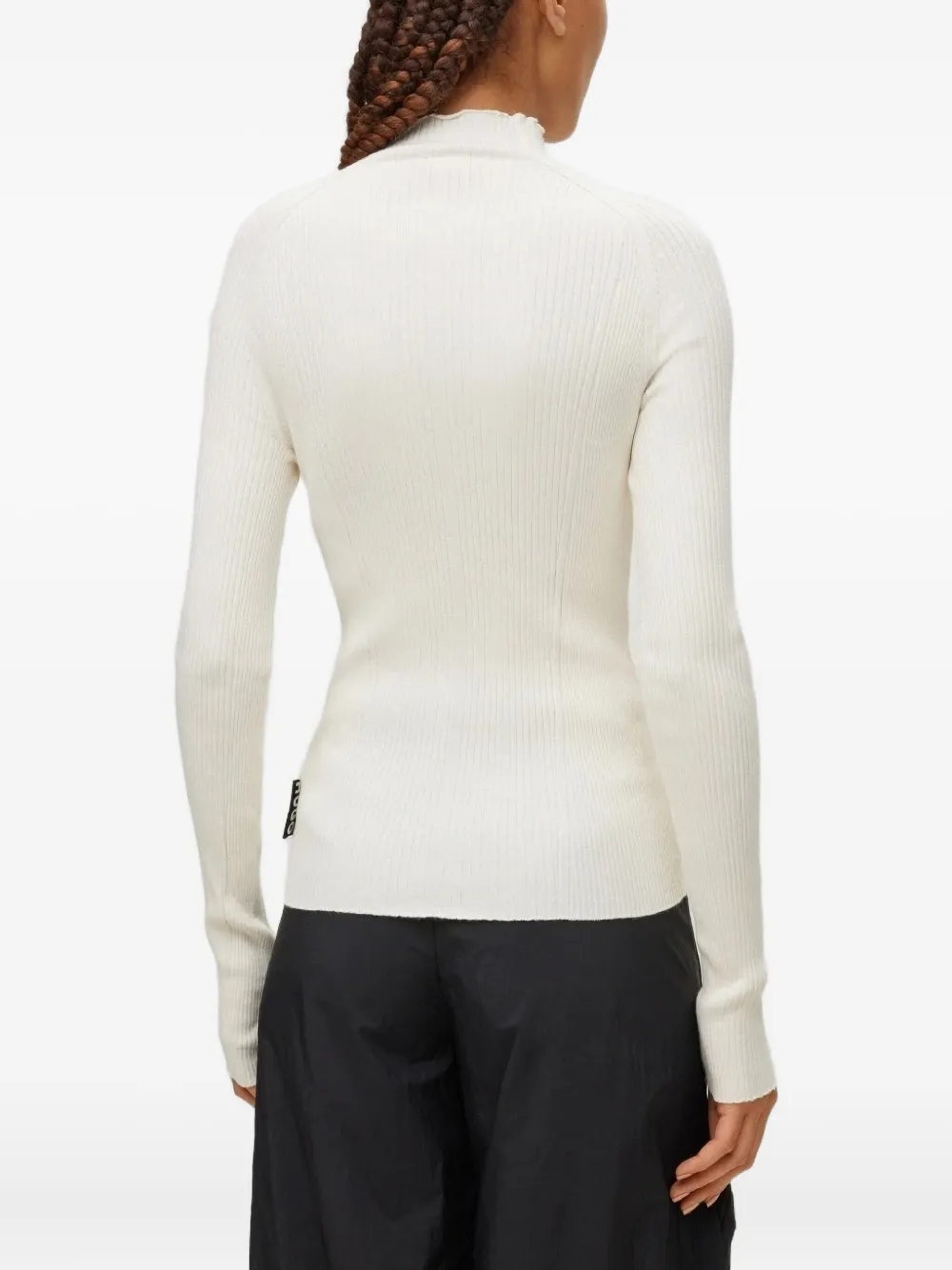 Hugo Boss Ribbed-knit Jumper In White